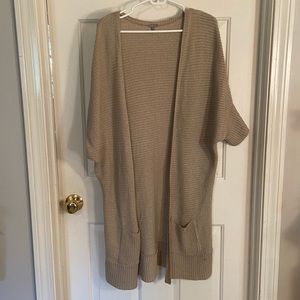 Tan sweater, elbow length w/ open front